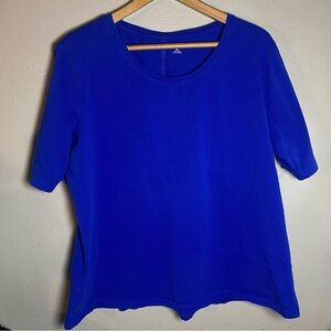 Duluth Trading Co Shirt Womens XXL Black V Neck Short Sleeve Stretch Cotton Top